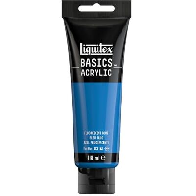 Liquitex 8870068 Basics Acrylfarbe Blau Fluo – 118ml Tube, lichtecht, mittlere Viskosität, seidenglänzend, monopigmentiert, Archivqualität Liquitex 8870068 Basics Acrylfarbe Blau Fluo – 118ml Tube, lichtecht, mittlere Viskosität, seidenglänzend, monopigmentiert, Archivqualität