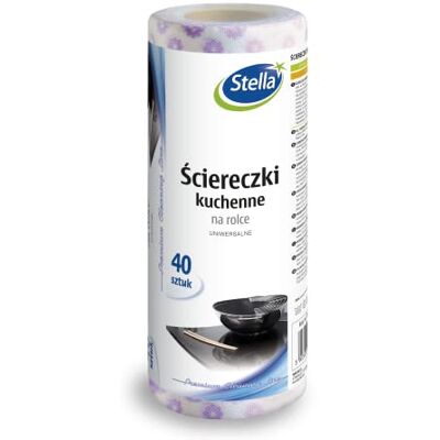Stella pack Stella Küchentücher Hochwertiges Wischtuch auf Rolle/ 40 stück/Küchenrolle Waschbar/Sehr Saugfähig/Farbe: Weiß mit Violetten Blüten/in der EU Hergestellt Stella pack Stella Küchentücher Hochwertiges Wischtuch auf Rolle/ 40 stück/Küchenrolle Waschbar/Sehr Saugfähig/Farbe: Weiß mit Violetten Blüten/in der EU Hergestellt