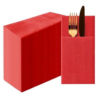 PAW Decor Collection PAW Besteckservietten aus Airlaid Stoffähnlich (39 x 40 cm 1/8 falz) 50 Stück HoReCa Ideal für Hochzeit, Taufe, Kommunion, Geburtstag Serviettentaschen für Besteck Rot PAW Decor Collection PAW Besteckservietten aus Airlaid Stoffähnlich (39 x 40 cm 1/8 falz) 50 Stück HoReCa Ideal für Hochzeit, Taufe, Kommunion, Geburtstag Serviettentaschen für Besteck Rot