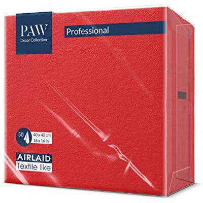PAW Decor Collection PAW 50 Stück Stoffähnliche Airlaid-Servietten Einfarbig (40 x 40 cm) Hochwertige, Saugfähige Servietten Ideal Für Hochzeiten, Feiern Und Kommunionen Tischdekoration Sanfte Berührung Rot PAW Decor Collection PAW 50 Stück Stoffähnliche Airlaid-Servietten Einfarbig (40 x 40 cm) Hochwertige, Saugfähige Servietten Ideal Für Hochzeiten, Feiern Und Kommunionen Tischdekoration Sanfte Berührung Rot