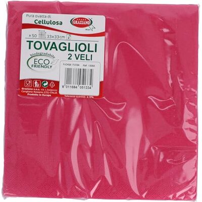 Graziano Einweg-Servietten, 50 Stück, Format 33 x 33 cm, Fuchsia Graziano Einweg-Servietten, 50 Stück, Format 33 x 33 cm, Fuchsia