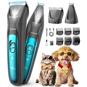 oneisall 2-in-1 Hundeschermaschine & Pfotentrimmer mit LED, Schermaschine Hunde Katze Extra Leise, Wiederaufladbar 2000 mAh, Profi Haustier Trimmer für Dichtes, Lockiges Fell Pfoten Augen Ohren oneisall 2-in-1 Hundeschermaschine & Pfotentrimmer mit LED, Schermaschine Hunde Katze Extra Leise, Wiederaufladbar 2000 mAh, Profi Haustier Trimmer für Dichtes, Lockiges Fell Pfoten Augen Ohren