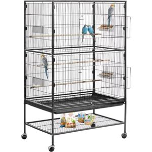 VEVOR Vogelkäfig, 800x520x1320 mm, Vogelvoliere aus Schmiedeeisen mit Sitzstangen, Schale & Kunststofffutternäpfen, Rollen, Vogelhaus für Papageien, Blaumeisen, Nymphensittiche & Kanarienvögel VEVOR Vogelkäfig, 800x520x1320 mm, Vogelvoliere aus Schmiedeeisen mit Sitzstangen, Schale & Kunststofffutternäpfen, Rollen, Vogelhaus für Papageien, Blaumeisen, Nymphensittiche & Kanarienvögel