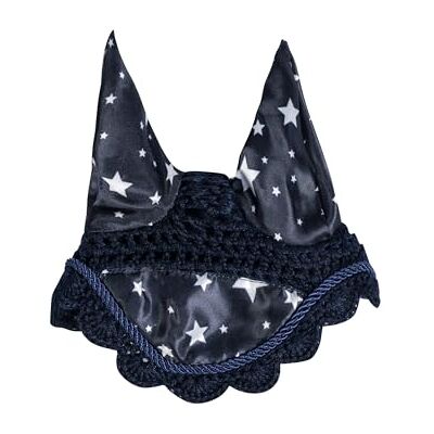 HKM Hobby Horsing Print Fliegenhaube, Navy Mit Sternenmuster, One Size HKM Hobby Horsing Print Fliegenhaube, Navy Mit Sternenmuster, One Size