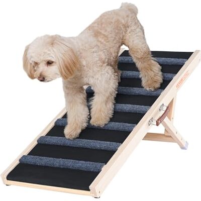 VEVOR Hunderampe 100cm lang Hundetreppe mit 7 Querstangen Hundeautorampe aus Kiefernholz Gummi Hundeeinstiegshilfe 5-stufige Höheneinstellungen Tierrampe ca. 45kg Tragfähigkeit für große kleine Hunde VEVOR Hunderampe 100cm lang Hundetreppe mit 7 Querstangen Hundeautorampe aus Kiefernholz Gummi Hundeeinstiegshilfe 5-stufige Höheneinstellungen Tierrampe ca. 45kg Tragfähigkeit für große kleine Hunde
