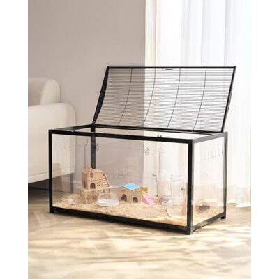 VEVOR Hamsterkäfig, 360°-Sicht, transparenter Hamsterlebensraum, Kleintierkäfig, 96x47x55 cm, belüfteter Mäusekäfig mit Vordertür, Rattenkäfig, tragbares Hamsterhaus für Ratten, Meerschweinchen VEVOR Hamsterkäfig, 360°-Sicht, transparenter Hamsterlebensraum, Kleintierkäfig, 96x47x55 cm, belüfteter Mäusekäfig mit Vordertür, Rattenkäfig, tragbares Hamsterhaus für Ratten, Meerschweinchen