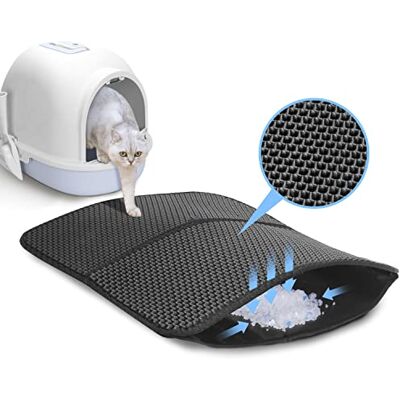 Nobleza Matte für Katzentoilette, faltbar, 60 x 45 cm, Katzentoilette, wasserdicht, ungiftig, EVA, doppelte Schicht aus Wabenstruktur, rutschfestes Design Nobleza Matte für Katzentoilette, faltbar, 60 x 45 cm, Katzentoilette, wasserdicht, ungiftig, EVA, doppelte Schicht aus Wabenstruktur, rutschfestes Design