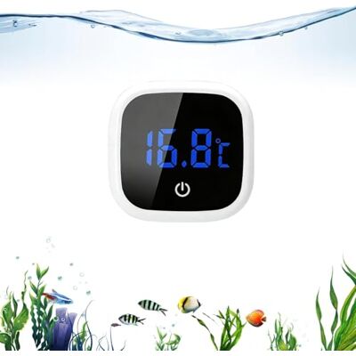 elzle Digitales Aquarium Thermometer mit kabellosem LED-Touch, Hochpräzision 1 °C, Aquariumzubehör für tropische Fisch-, Schildkröten- und Reptilienbecken, Weiß elzle Digitales Aquarium Thermometer mit kabellosem LED-Touch, Hochpräzision 1 °C, Aquariumzubehör für tropische Fisch-, Schildkröten- und Reptilienbecken, Weiß