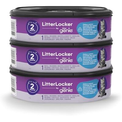 Litter Genie LitterLocker, 3er-Pack Nachfüllkassette, Original-Spezialfolie mit Geruchsbarriere garantiert 100% Geruchsschutz, 2-Monats-Kassette Litter Genie LitterLocker, 3er-Pack Nachfüllkassette, Original-Spezialfolie mit Geruchsbarriere garantiert 100% Geruchsschutz, 2-Monats-Kassette