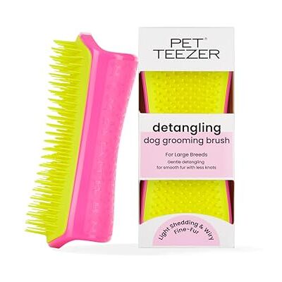 Pet Teezer , Entwirrungs- und Fellpflegebürste für Hunde, Rosa und Gelb Pet Teezer , Entwirrungs- und Fellpflegebürste für Hunde, Rosa und Gelb