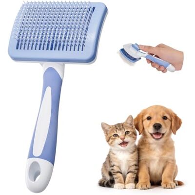 Diboniur Katzenbürste Hundebürste Selbstreinigend, Lang-und Kurzhaar, Blau Diboniur Katzenbürste Hundebürste Selbstreinigend, Lang-und Kurzhaar, Blau