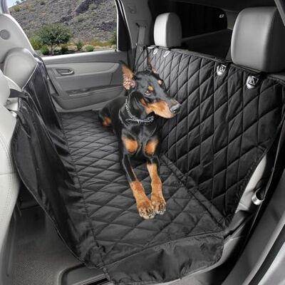 4Knines Hunde-Sitzbezug mit Hängematte für Autos und SUVs strapazierfähig, rutschfest, wasserdicht (normal, schwarz) 4Knines Hunde-Sitzbezug mit Hängematte für Autos und SUVs strapazierfähig, rutschfest, wasserdicht (normal, schwarz)