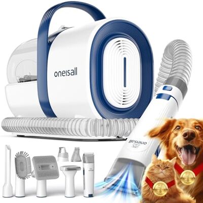 oneisall Hundeschermaschine mit Staubsauger, Super Saugkraft mit 12000 Pa Saugt 99.99% der Tierhaare, Leise Schermaschine Hund Katze Hundehaarschneidemaschine mit 7 Pflegewerkzeugen oneisall Hundeschermaschine mit Staubsauger, Super Saugkraft mit 12000 Pa Saugt 99.99% der Tierhaare, Leise Schermaschine Hund Katze Hundehaarschneidemaschine mit 7 Pflegewerkzeugen