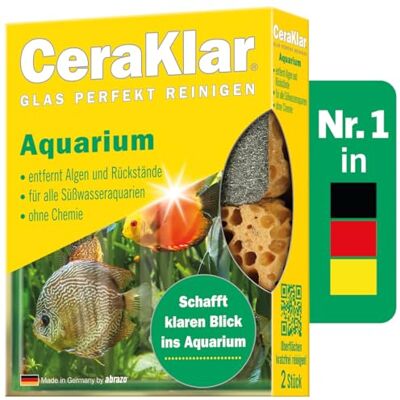 abrazo CeraKlar Aquarium Scheibenreiniger 2 Scheibenreiniger Aquarium Glasreiniger, kratzfreier Algenentferner für Süßwasseraquarien und Terrarien abrazo CeraKlar Aquarium Scheibenreiniger 2 Scheibenreiniger Aquarium Glasreiniger, kratzfreier Algenentferner für Süßwasseraquarien und Terrarien