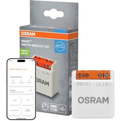 Osram SMART+ WiFi Schaltmodul 1 Kanal 8A Energiezähler Weiß Produktfarbe Weiß, Lumen, Diameter, Lebensdauer, IP20, 1-Pack Osram SMART+ WiFi Schaltmodul 1 Kanal 8A Energiezähler Weiß Produktfarbe Weiß, Lumen, Diameter, Lebensdauer, IP20, 1-Pack