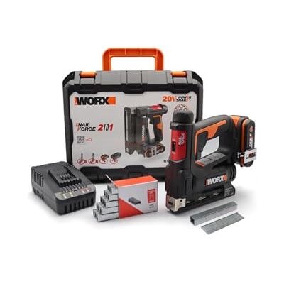WORX WX843 NailForce Akku Nagler & Tacker 20V, mit Akku, Ladegerät & Koffer WORX WX843 NailForce Akku Nagler & Tacker 20V, mit Akku, Ladegerät & Koffer