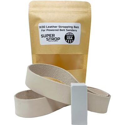 2,5 x 76,2 cm Leder Schleifriemen Super Streichriemen mit weißer Polierpaste passend für 1 x 30 Riemenschleifer 2,5 x 76,2 cm Leder Schleifriemen Super Streichriemen mit weißer Polierpaste passend für 1 x 30 Riemenschleifer