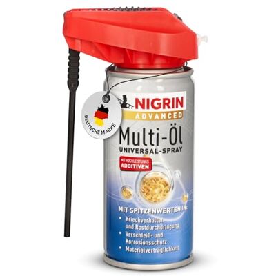 NIGRIN Advanced Multi-Öl, Multifunktionsöl, herausragende Schmierwirkung und Kriecheigenschaft, Verschleiß- und Korrosionsschutz, reinigt Kuststoff und Metall, 100 ml NIGRIN Advanced Multi-Öl, Multifunktionsöl, herausragende Schmierwirkung und Kriecheigenschaft, Verschleiß- und Korrosionsschutz, reinigt Kuststoff und Metall, 100 ml