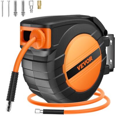 VEVOR Druckluft Schlauchtrommel, 9,52 mm x 15,24 m Luftschlauch, max. 300 PSI, Schlauchaufroller mit automatischem Aufrollen, Decken-/Wandmontage, geschlossene PP-Rolle & 180°-Schwenkhalterung VEVOR Druckluft Schlauchtrommel, 9,52 mm x 15,24 m Luftschlauch, max. 300 PSI, Schlauchaufroller mit automatischem Aufrollen, Decken-/Wandmontage, geschlossene PP-Rolle & 180°-Schwenkhalterung