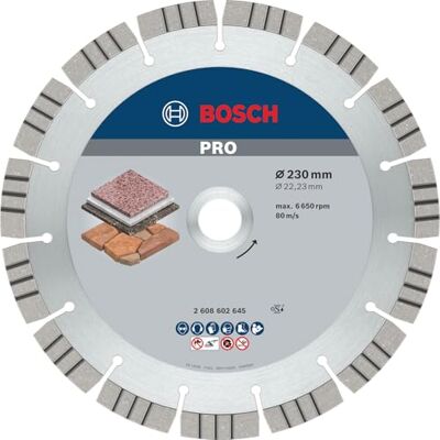 Bosch 1x PRO Stone Diamanttrennscheibe, 230 x 22,23 mm Bosch 1x PRO Stone Diamanttrennscheibe, 230 x 22,23 mm