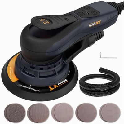 MAXXT Exzenterschleifer 150mm, 6-Zoll-Schleifmaschine, Bürstenlos, 230 Volt, 2,5 mm Exenterschleifmaschine, Schleifgerät Holz zum Polieren von Holz MAXXT Exzenterschleifer 150mm, 6-Zoll-Schleifmaschine, Bürstenlos, 230 Volt, 2,5 mm Exenterschleifmaschine, Schleifgerät Holz zum Polieren von Holz