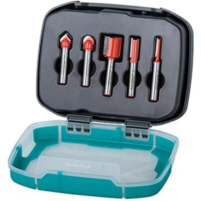 wolfcraft Nutfräser-Set 5-tlg I 8753000 I für Holzwerkstoffe I Ø 5-20 mm I Hochwertige Fräser in Kunststoffbox I für Oberfräsen und stationäre Fräsmotoren wolfcraft Nutfräser-Set 5-tlg I 8753000 I für Holzwerkstoffe I Ø 5-20 mm I Hochwertige Fräser in Kunststoffbox I für Oberfräsen und stationäre Fräsmotoren