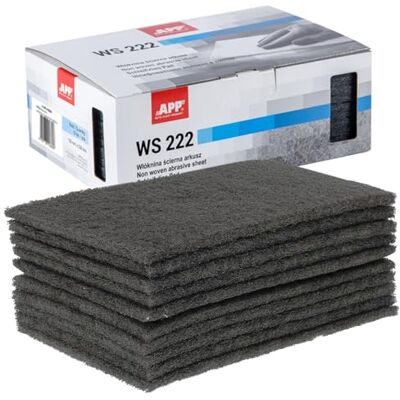 AUTO-PLAST PRODUKT APP WS 222 Schleifvlies-Pads, 10er-Set, 150 x 230 mm, grau Schleifvlies für Metall, Holz, Stahl & Edelstahl Feinkörnige Schleifwolle, Körnung: 600-800 AUTO-PLAST PRODUKT APP WS 222 Schleifvlies-Pads, 10er-Set, 150 x 230 mm, grau Schleifvlies für Metall, Holz, Stahl & Edelstahl Feinkörnige Schleifwolle, Körnung: 600-800