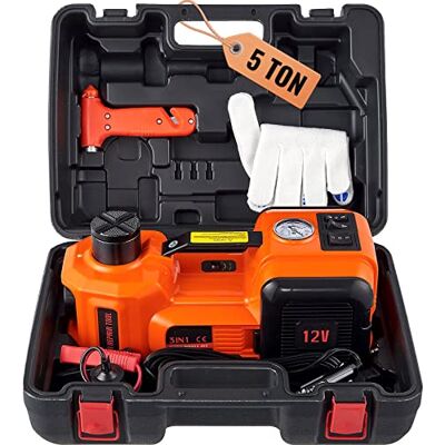 VEVOR Elektrischer Wagenheber 5 t, 180 W Elektro Hydraulik Wagenheber Hubbereich 155 bis 450 mm Hydraulischer Heber für Autos und SUVs inklusive Batterieclip sowie Werkzeugkasten und Netzkabel VEVOR Elektrischer Wagenheber 5 t, 180 W Elektro Hydraulik Wagenheber Hubbereich 155 bis 450 mm Hydraulischer Heber für Autos und SUVs inklusive Batterieclip sowie Werkzeugkasten und Netzkabel