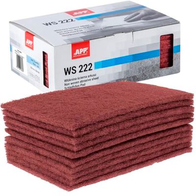 AUTO-PLAST PRODUKT APP WS 222 Schleifvlies-Pads, 10er-Set, 150 x 230 mm, rot Schleifvlies für Metall, Holz, Stahl & Edelstahl Mittelkörnige Schleifwolle, Körnung: 320-360 AUTO-PLAST PRODUKT APP WS 222 Schleifvlies-Pads, 10er-Set, 150 x 230 mm, rot Schleifvlies für Metall, Holz, Stahl & Edelstahl Mittelkörnige Schleifwolle, Körnung: 320-360