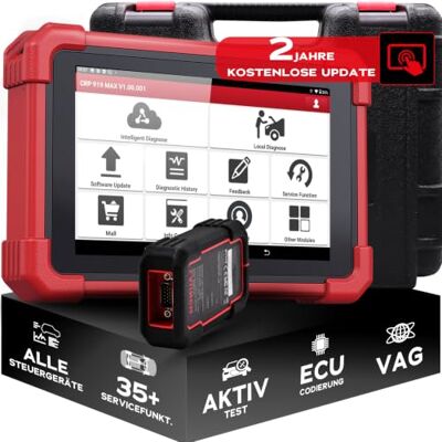 LAUNCH CRP 919 MAX OBD2 Diagnosegerät, ECU-Codierung, 35+ Servicefunktionen Alle-Systeme-Scan, aktive Tests, CAN FD/DoIP, Auto VIN, VAG-Führung, Live-Daten & kostenlose Software-Updates LAUNCH CRP 919 MAX OBD2 Diagnosegerät, ECU-Codierung, 35+ Servicefunktionen Alle-Systeme-Scan, aktive Tests, CAN FD/DoIP, Auto VIN, VAG-Führung, Live-Daten & kostenlose Software-Updates