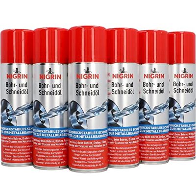 NIGRIN Bohr- und Schneideöl, 6 x 250 ml, hochdruckstabiles, silikonfreies Schmiermittel, mindert sichtbar den Verschleiß, Hellbraun NIGRIN Bohr- und Schneideöl, 6 x 250 ml, hochdruckstabiles, silikonfreies Schmiermittel, mindert sichtbar den Verschleiß, Hellbraun