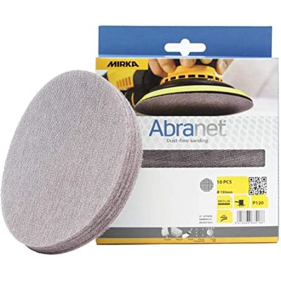 Mirka Schleifscheiben Netz Ø150mm Klett Korn P120 10 Stück Staubfreies Schleifen von Holz Spachtel und Lack Kompatibel mit allen 150mm Exzenterschleifern und Schleifmaschinen Mirka Schleifscheiben Netz Ø150mm Klett Korn P120 10 Stück Staubfreies Schleifen von Holz Spachtel und Lack Kompatibel mit allen 150mm Exzenterschleifern und Schleifmaschinen