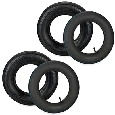 Relaxdays Schubkarrenrad mit Schlauch, 2er Set Ersatzreifen, 3.50-8", luftbereift, für Schubkarre, bis 154 kg, schwarz Relaxdays Schubkarrenrad mit Schlauch, 2er Set Ersatzreifen, 3.50-8", luftbereift, für Schubkarre, bis 154 kg, schwarz