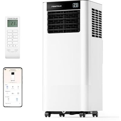 Temprium Mobile Klimaanlage 7000BTU 2,0Kw mit Abluftschlauch 3-in-1 Mobiles Klimagerät Fensterabdichtung APP-Steuerung + Fernbedienung Leiser Betrieb 24h-Timer Für Räume bis 20m² Temprium Mobile Klimaanlage 7000BTU 2,0Kw mit Abluftschlauch 3-in-1 Mobiles Klimagerät Fensterabdichtung APP-Steuerung + Fernbedienung Leiser Betrieb 24h-Timer Für Räume bis 20m²