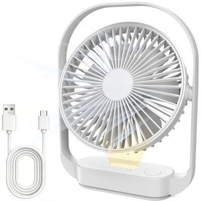 SURFOU Ventilator 4000mAh Akku, Kabelloser Tischventilator mit 4 Stufen und 2 Nachtlicht-Modi, USB-C Wiederaufladbar, Bis zu 20 Std. Laufzeit, für Schlafzimmer, Nachttisch, Büro und Reisen, Weiß SURFOU Ventilator 4000mAh Akku, Kabelloser Tischventilator mit 4 Stufen und 2 Nachtlicht-Modi, USB-C Wiederaufladbar, Bis zu 20 Std. Laufzeit, für Schlafzimmer, Nachttisch, Büro und Reisen, Weiß