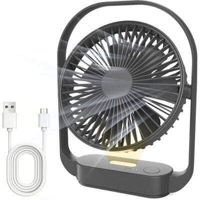 SURFOU Ventilator 4000mAh Akku, Kabelloser Tischventilator mit 4 Stufen und 2 Nachtlicht-Modi, USB-C Wiederaufladbar, Bis zu 20 Std. Laufzeit, für Schlafzimmer, Nachttisch, Büro und Reisen, Schwarz SURFOU Ventilator 4000mAh Akku, Kabelloser Tischventilator mit 4 Stufen und 2 Nachtlicht-Modi, USB-C Wiederaufladbar, Bis zu 20 Std. Laufzeit, für Schlafzimmer, Nachttisch, Büro und Reisen, Schwarz