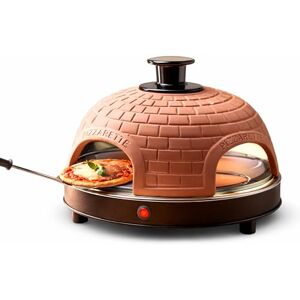 Emerio Pizzaofen, PIZZARETTE das Original, handgemachte Terracotta Tonhaube, patentiertes Design, für Mini-Pizza, echter Familien-Spaß für 4 Personen, PO-115985 Emerio Pizzaofen, PIZZARETTE das Original, handgemachte Terracotta Tonhaube, patentiertes Design, für Mini-Pizza, echter Familien-Spaß für 4 Personen, PO-115985
