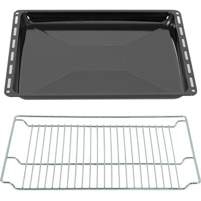 ICQN Backblech Gitter Set 46,5 × 37 × 3 cm, Kompatibel mit Siemens, Bosch, Beko, Constructa, Neff & Amica, Emaillierte Backbleche für Backofen & Herd ICQN Backblech Gitter Set 46,5 × 37 × 3 cm, Kompatibel mit Siemens, Bosch, Beko, Constructa, Neff & Amica, Emaillierte Backbleche für Backofen & Herd