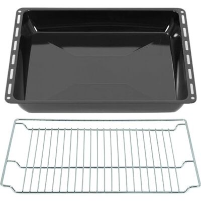 ICQN Tiefes Backblech Set mit Gitter 46,5 × 37 × 6 cm, Kompatibel mit Siemens, Bosch, Beko, Constructa, Neff & Amica, Emaillierte Backbleche für Backofen & Herd ICQN Tiefes Backblech Set mit Gitter 46,5 × 37 × 6 cm, Kompatibel mit Siemens, Bosch, Beko, Constructa, Neff & Amica, Emaillierte Backbleche für Backofen & Herd