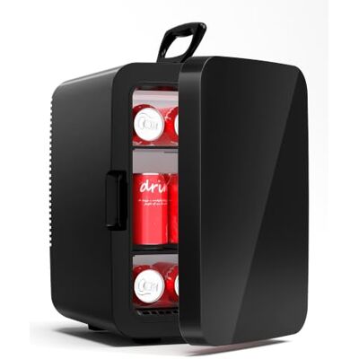 Kismile Mini Fridge, 10 L/12Can, Tragbarer Lautlos Kühlschrank für Camping Klein Desktop Minibar mit AC/DC, Thermoelektrisch Kühl- & Heizfunktion für Skincare, Getränke, büro, auto, Schwarz Kismile Mini Fridge, 10 L/12Can, Tragbarer Lautlos Kühlschrank für Camping Klein Desktop Minibar mit AC/DC, Thermoelektrisch Kühl- & Heizfunktion für Skincare, Getränke, büro, auto, Schwarz
