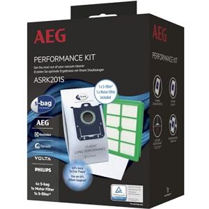 AEG ASRK201S S-Bag Performance Kit, 4X S-Bag Staubbeutel Classic Long Performance, 1x S-Filter Hygienefilter Waschbar, 1 x Motor Filter, Hohe Saugleistung, Hygieneverschluss, Beutelsauger AEG ASRK201S S-Bag Performance Kit, 4X S-Bag Staubbeutel Classic Long Performance, 1x S-Filter Hygienefilter Waschbar, 1 x Motor Filter, Hohe Saugleistung, Hygieneverschluss, Beutelsauger
