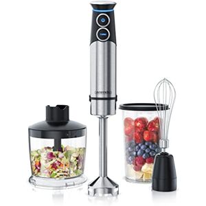 Arendo Stabmixer Edelstahl 1500 Watt Set Pürierstab stufenlose Geschwindigkeit Turbotaste – 4-flügeliges Messer 800 ml Messbecher – Schneebesen Arendo Stabmixer Edelstahl 1500 Watt Set Pürierstab stufenlose Geschwindigkeit Turbotaste – 4-flügeliges Messer 800 ml Messbecher – Schneebesen