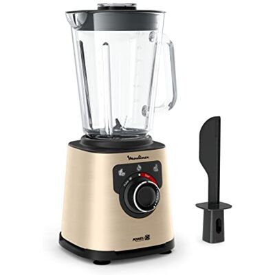 Moulinex Elektrischer Standmixer, 1200 W, Glasschüssel, Nutzinhalt 1,5 l, Smoothie-Mixer, Powelix-Klingentechnologie, hohe Qualität, einfache Reinigung, PerfectMix Schwarz/Gold LM871A10 Moulinex Elektrischer Standmixer, 1200 W, Glasschüssel, Nutzinhalt 1,5 l, Smoothie-Mixer, Powelix-Klingentechnologie, hohe Qualität, einfache Reinigung, PerfectMix Schwarz/Gold LM871A10