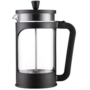 VIER Französische Kaffeemaschine/Teekanne, 1 Liter / 34 Oz, hitzebeständiges Borosilikatglas, Filter aus Edelstahl und schwarzer Deckel VIER Französische Kaffeemaschine/Teekanne, 1 Liter / 34 Oz, hitzebeständiges Borosilikatglas, Filter aus Edelstahl und schwarzer Deckel