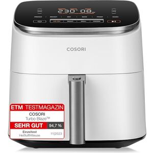 COSORI Turboblaze Heißluftfritteuse Airfryer, 9-in-1 Air Fryer XXL 6L, leiser DC Motor mit 5 Geschwindigkeitsstufen, Grillen, Backen, Gären, Dehydrieren, 87 Rezepte, 64% energiesparend, Weiß COSORI Turboblaze Heißluftfritteuse Airfryer, 9-in-1 Air Fryer XXL 6L, leiser DC Motor mit 5 Geschwindigkeitsstufen, Grillen, Backen, Gären, Dehydrieren, 87 Rezepte, 64% energiesparend, Weiß