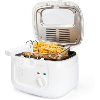 Clatronic ® Fritteuse mit 2,5L Kapazität Friteuse mit Fett Friteuse Öl mit Geruchs- und Fettdunstfilter & Antihaft-Ölbehälter Stufenlos regelbarer Thermostat Fritteuse mit Öl FR 3771 Clatronic ® Fritteuse mit 2,5L Kapazität Friteuse mit Fett Friteuse Öl mit Geruchs- und Fettdunstfilter & Antihaft-Ölbehälter Stufenlos regelbarer Thermostat Fritteuse mit Öl FR 3771