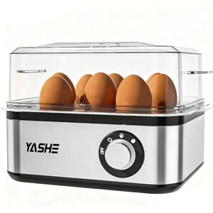 YASHE Eierkocher, Edelstahl-Elektro-Eierkocher für 8 Eier für weich, mittel und hart gekochte Eier, Eierbecher mit Summer, inklusive Omelettschale und Messbecher, BPA-frei YASHE Eierkocher, Edelstahl-Elektro-Eierkocher für 8 Eier für weich, mittel und hart gekochte Eier, Eierbecher mit Summer, inklusive Omelettschale und Messbecher, BPA-frei