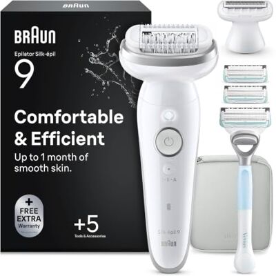 Braun Epilierer Damen Silk-épil 9, Ladyshaver, 9-130, Weiß/Rosa mit Schwenkbarem Kopf, Einfache Haarentfernung, Nass Und Trocken, Wasserdicht, Inkl. Gillette Venus Rasierer, Trimmeraufsatz Braun Epilierer Damen Silk-épil 9, Ladyshaver, 9-130, Weiß/Rosa mit Schwenkbarem Kopf, Einfache Haarentfernung, Nass Und Trocken, Wasserdicht, Inkl. Gillette Venus Rasierer, Trimmeraufsatz