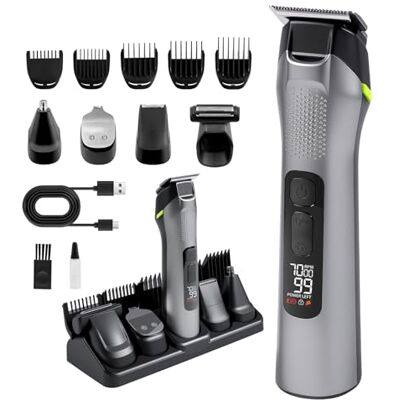Carehabi 5 in 1 Haarschneidemaschine Barttrimmer Herren, All-in-1 Bartschneider Nasenhaartrimmer Kabellos, für Gesicht, Kopf und Körper, IPX7 Wasserdicht Multigroom kit, Geschenke für Männer Carehabi 5 in 1 Haarschneidemaschine Barttrimmer Herren, All-in-1 Bartschneider Nasenhaartrimmer Kabellos, für Gesicht, Kopf und Körper, IPX7 Wasserdicht Multigroom kit, Geschenke für Männer