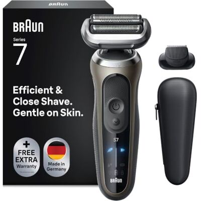 Braun Glatzen Rasierer Herren Series 7, Gold Elektrorasierer für Nass Und Trockenrasur, Glatzenrasierer, Kopfrasierer, 60 Min Akku, Wasserdicht Braun Glatzen Rasierer Herren Series 7, Gold Elektrorasierer für Nass Und Trockenrasur, Glatzenrasierer, Kopfrasierer, 60 Min Akku, Wasserdicht